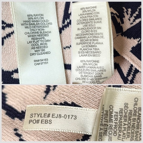 Eliza J Navy and Pink Floral Fit and Flare Knit Sweater Dress Sz S - Picture 13 of 15